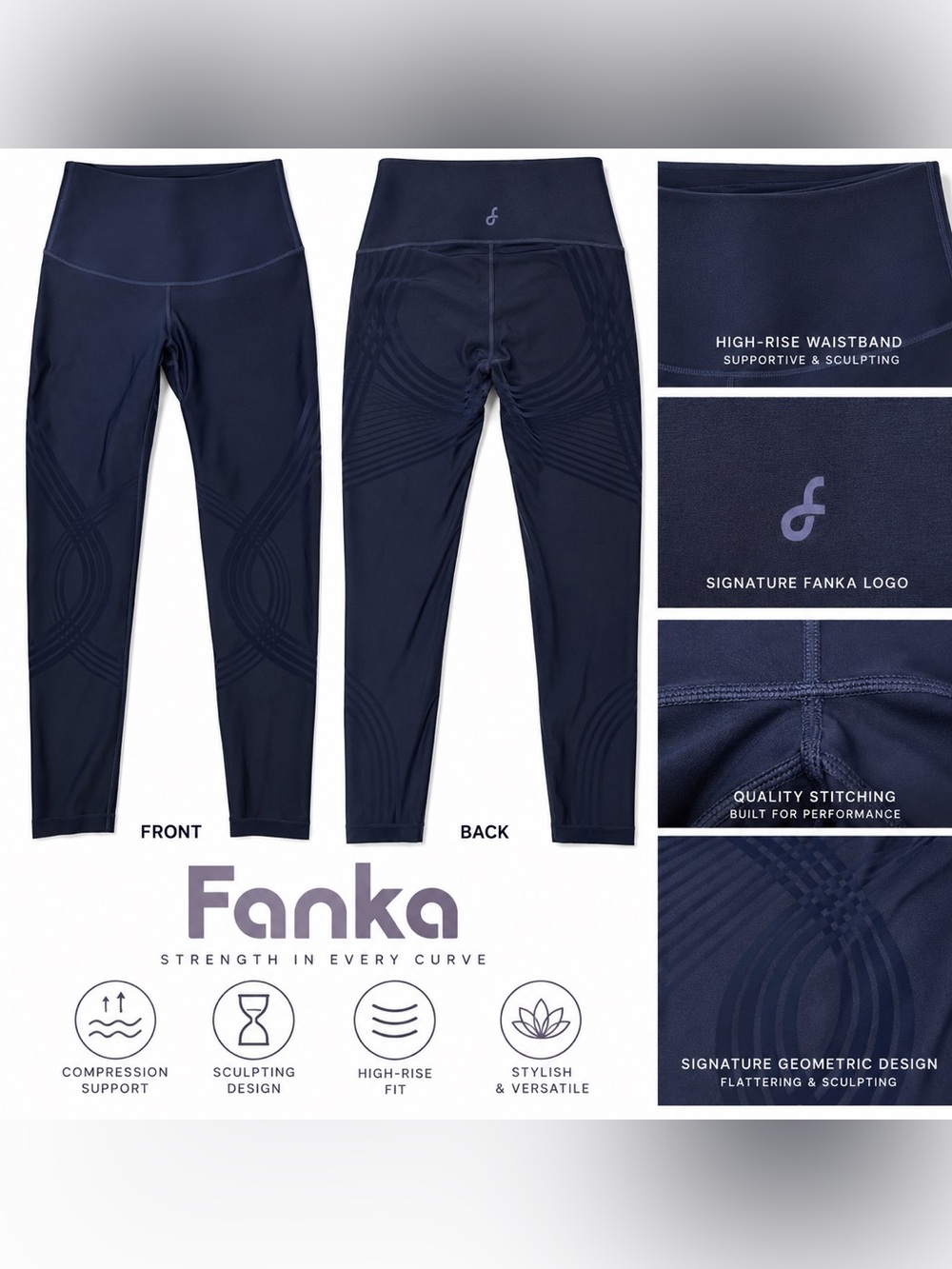 Fanka High-Rise Sculpting Leggings - Navy